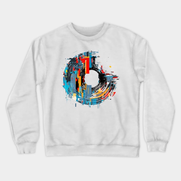 World City Circle Of Life Optimistic Fun Abstract Crewneck Sweatshirt by Cubebox